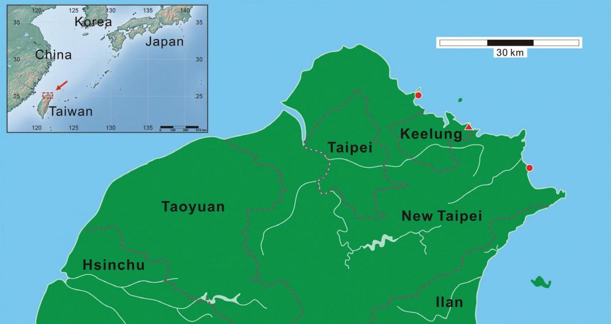 norte de Taiwán mapa