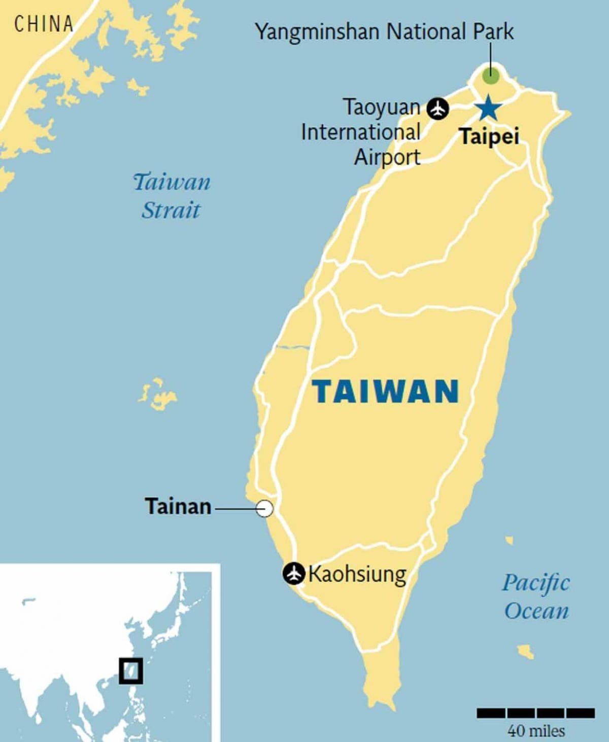 mapa de tainan cidade de Taiwán