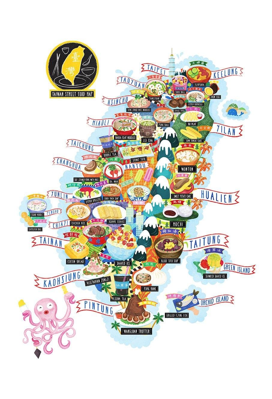 Mapa de Taiwán alimentos