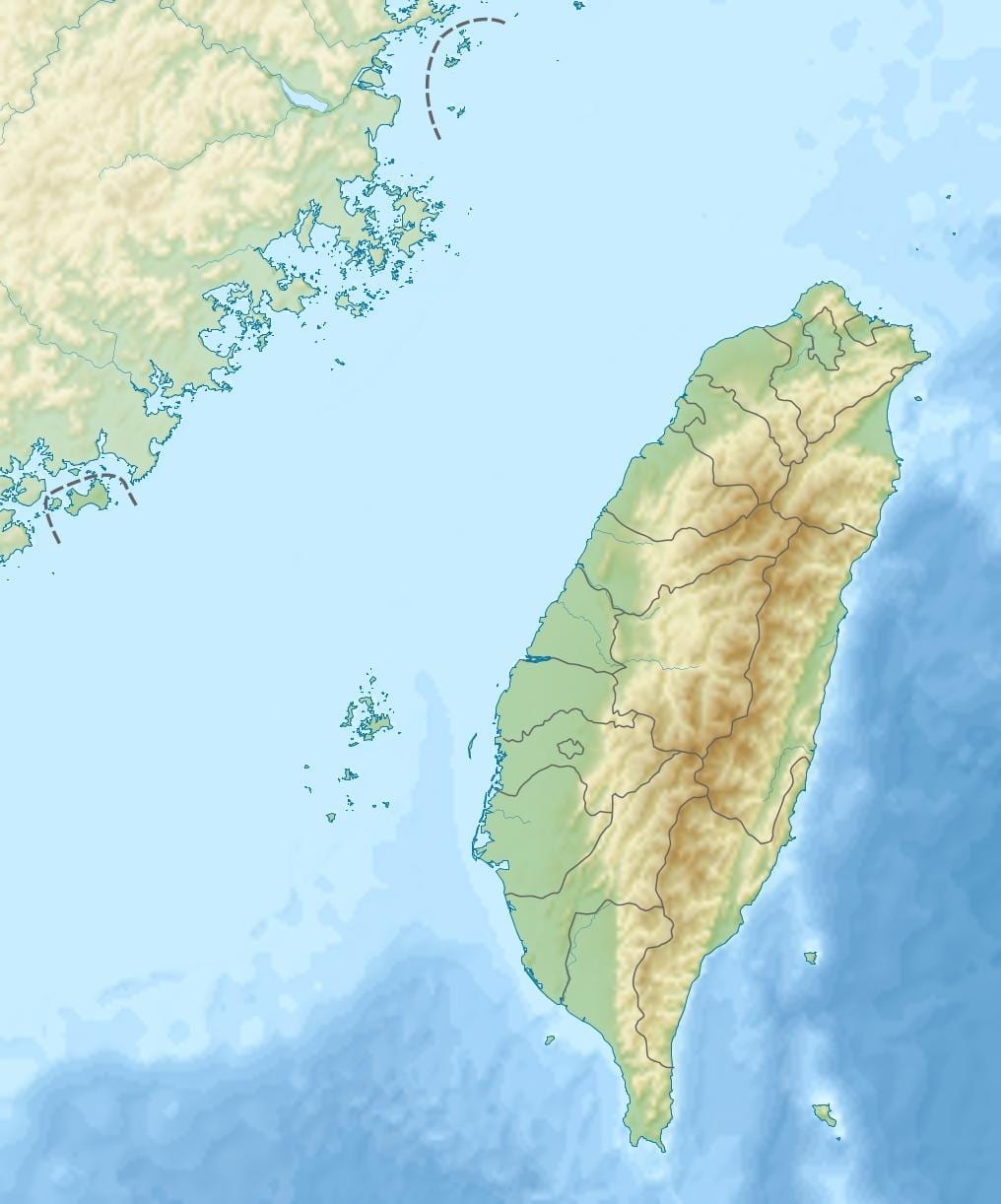 Mapa da illa de Taiwán