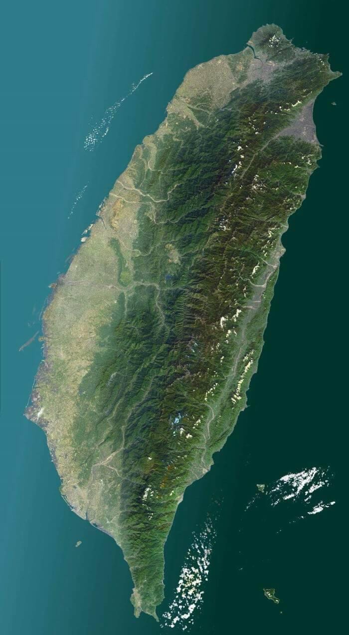 Mapa de Taiwán por satélite