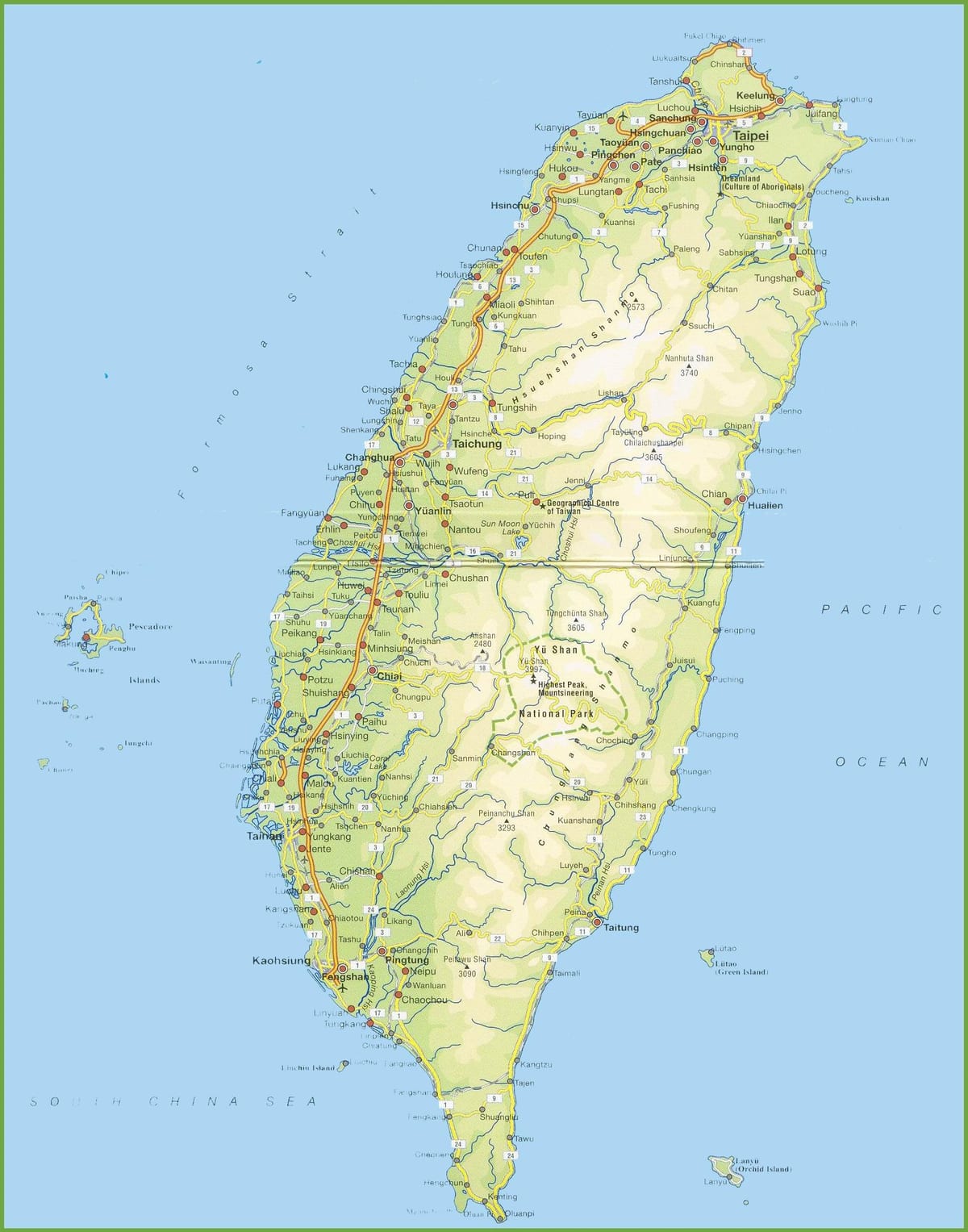 mapa de Taiwán