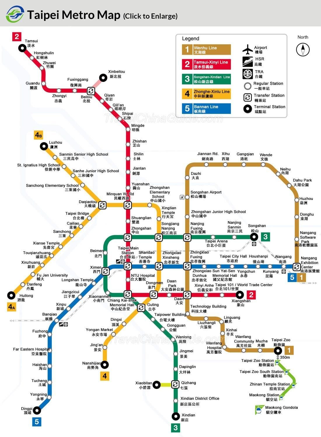 Mapa de Taiwán metro