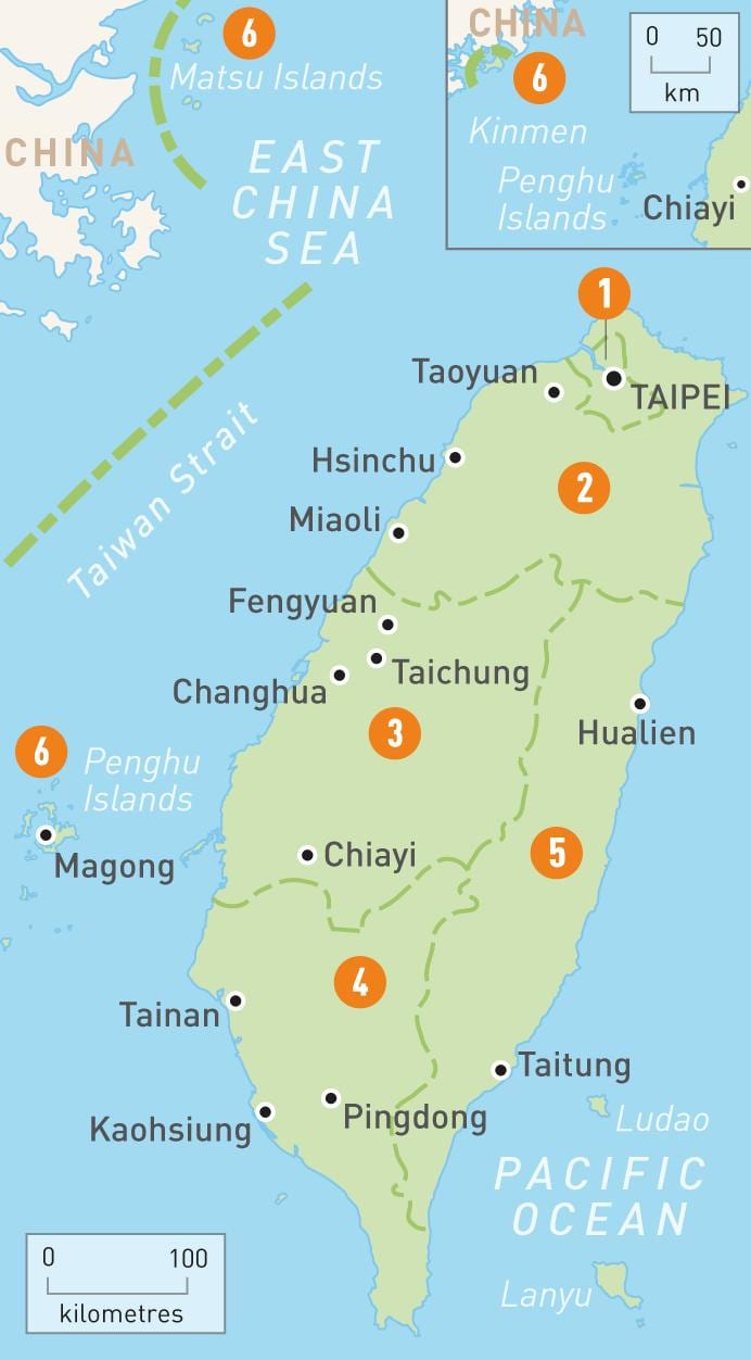 Mapa de Taiwán país