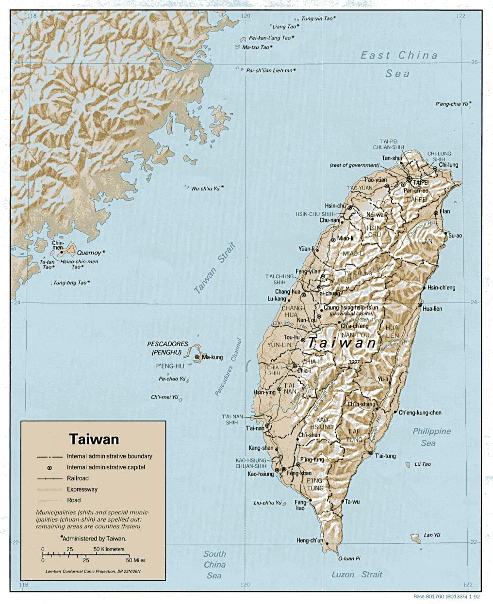Mapa de Taiwán surf