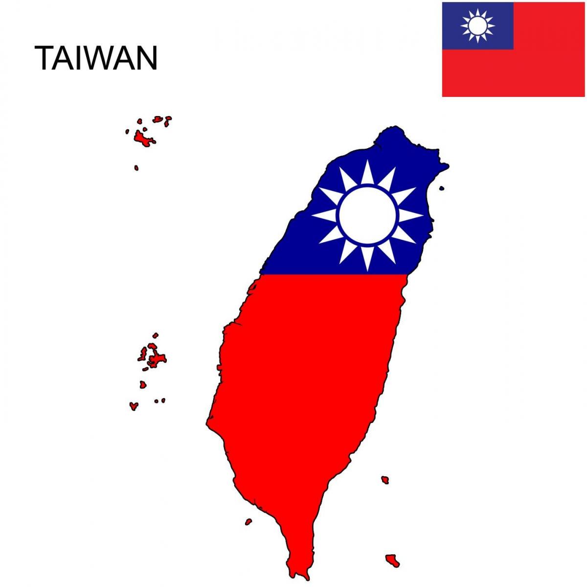 Mapa de Taiwán bandeira