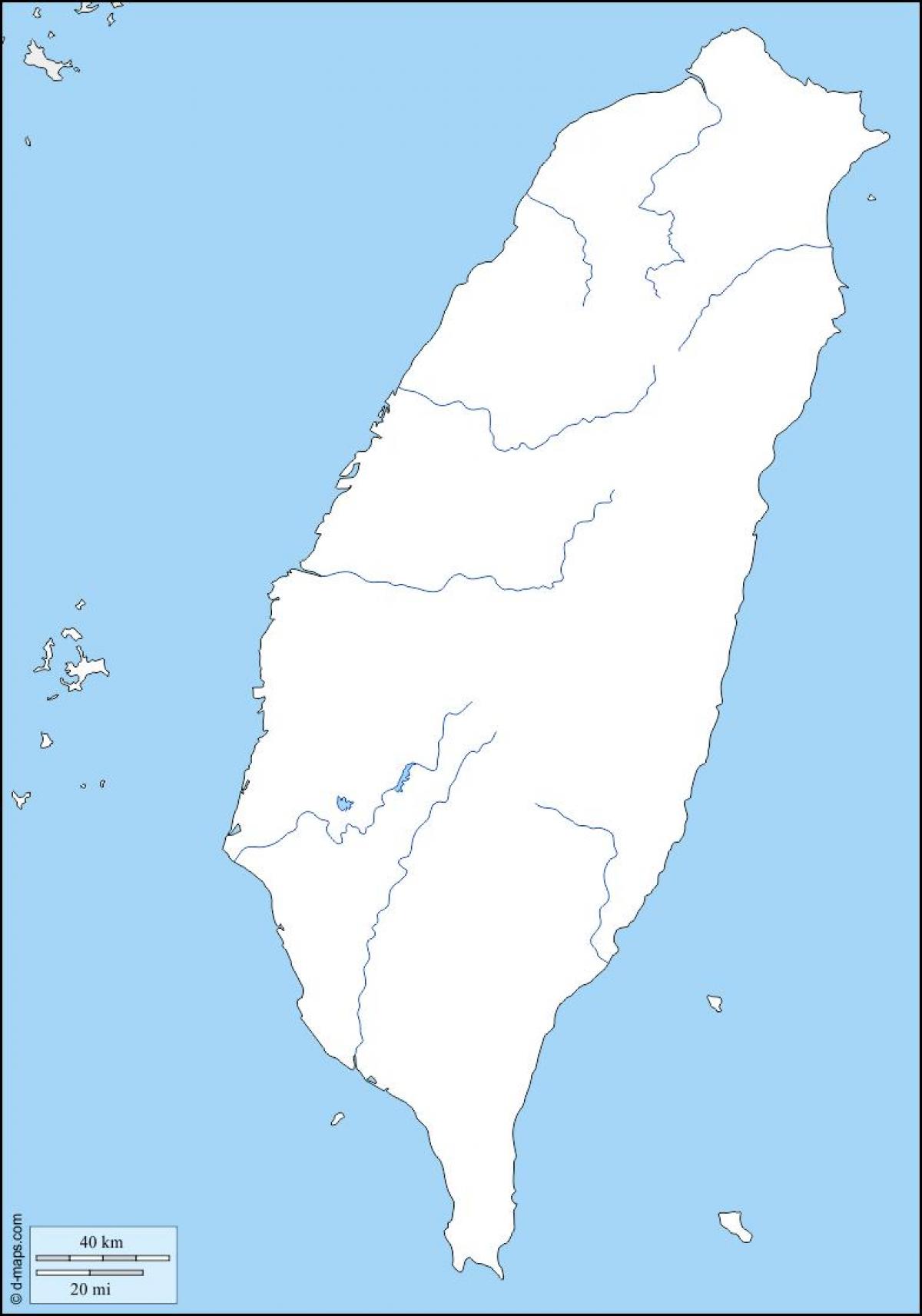 Mapa de Taiwán contorno