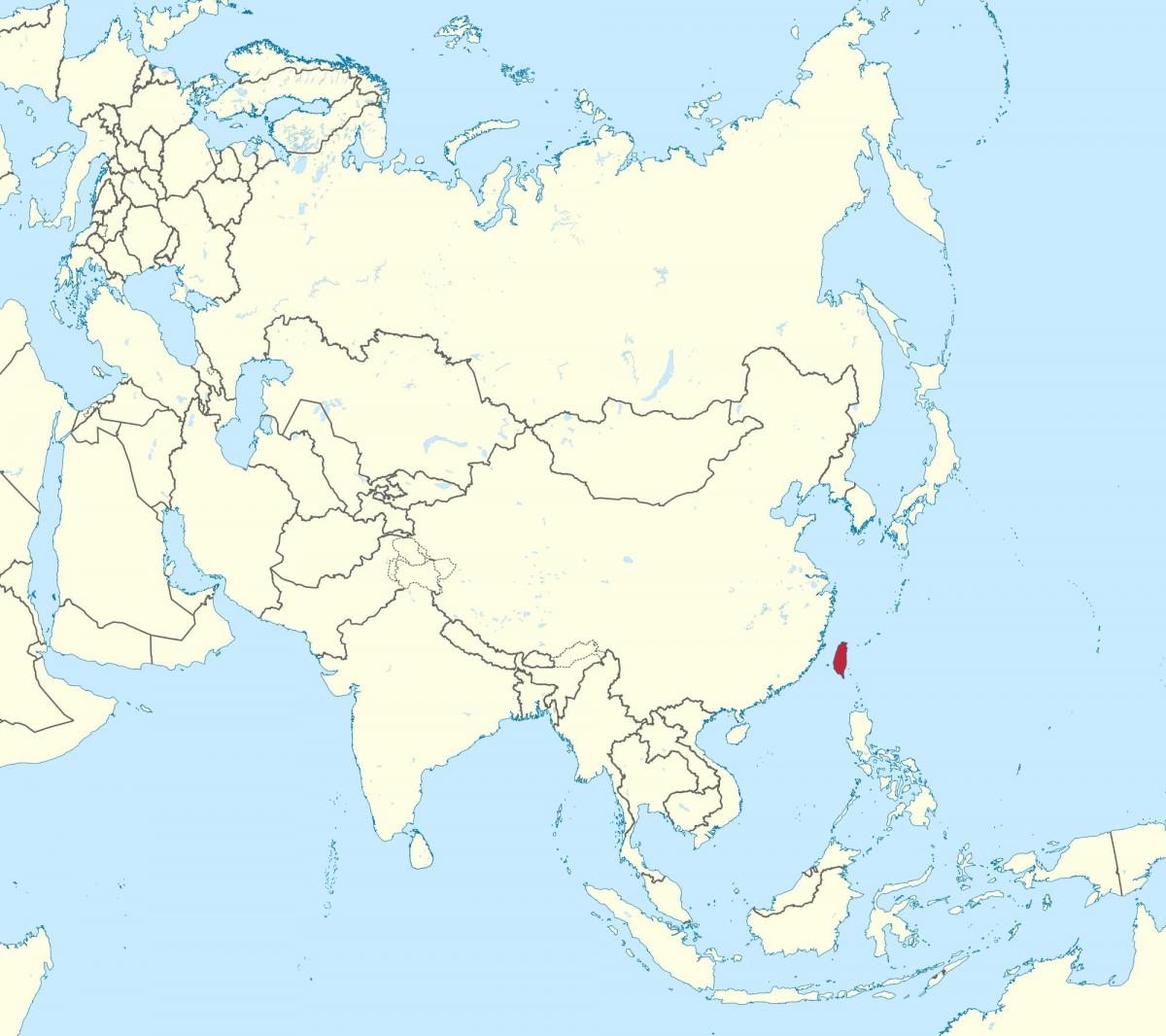 Taiwán mapa en asia