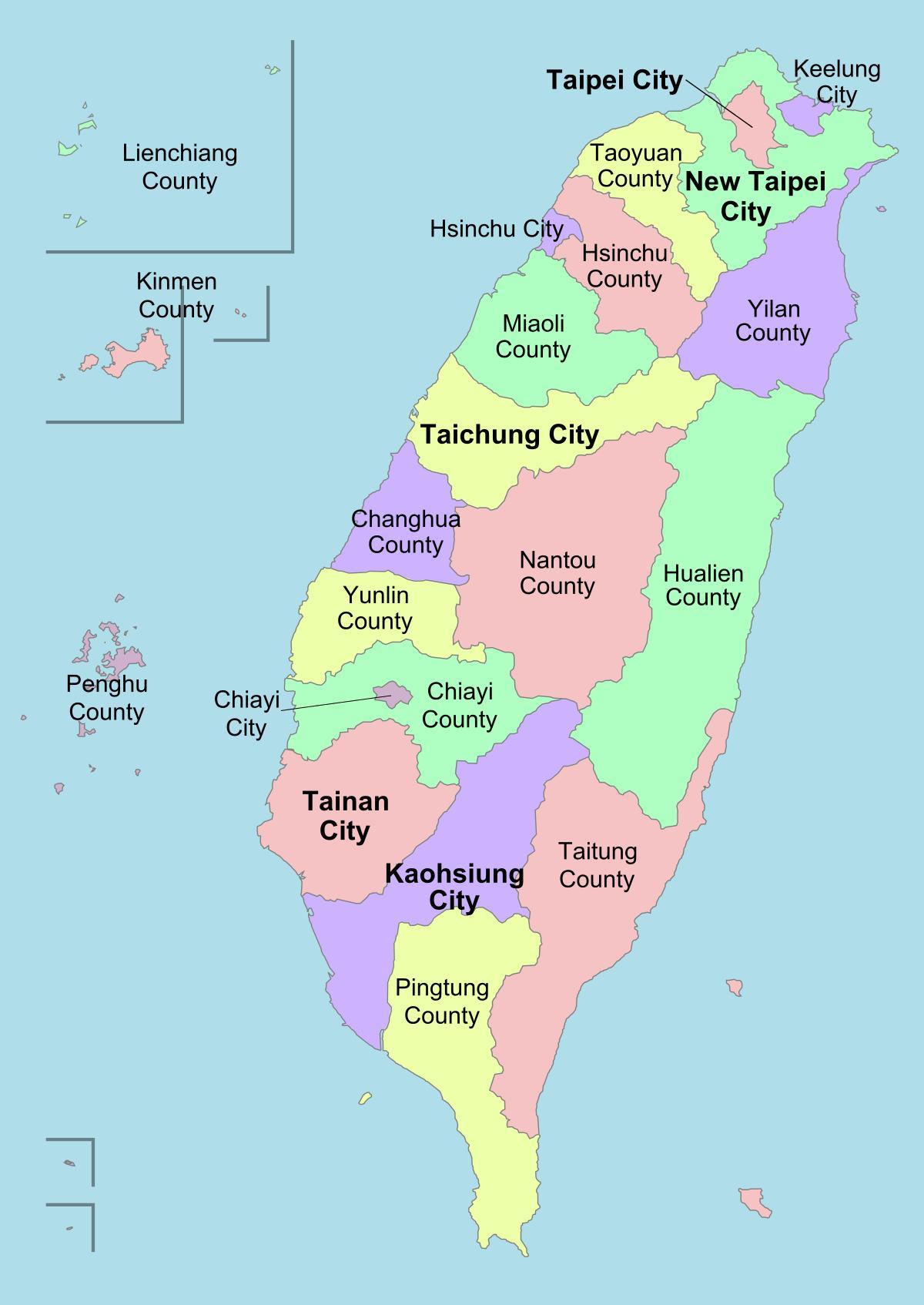 Mapa da provincia de Taiwán 
