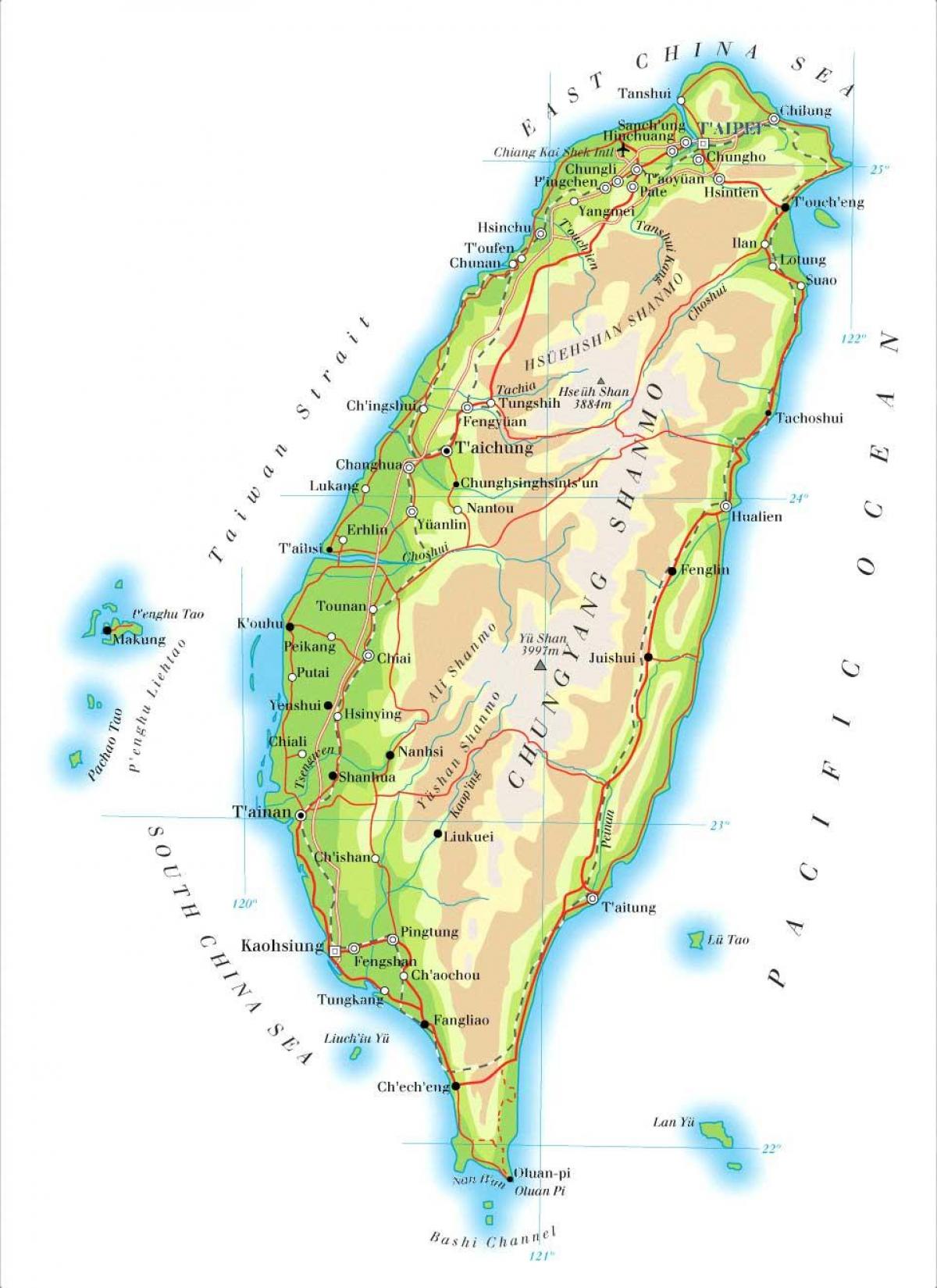 Mapa de Taiwán río