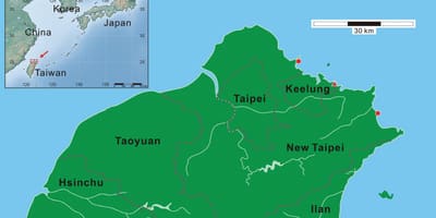 Norte de Taiwán mapa
