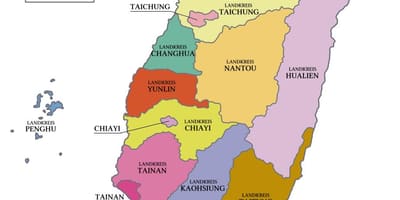 Mapa da provincia de Taiwán