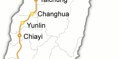 Taiwán tren-bala mapa