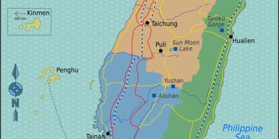 Taiwán atraccións turísticas mapa