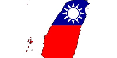Mapa de Taiwán bandeira