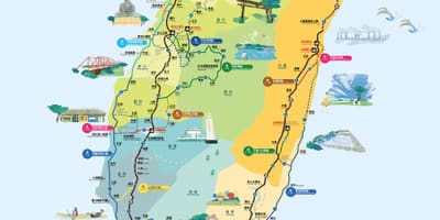 Andar en bicicleta ao redor de Taiwán estrada bicicleta mapa