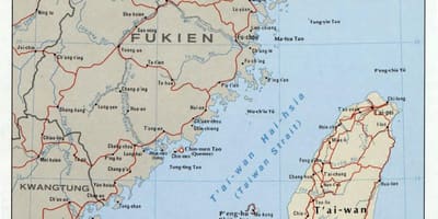 Mapa do estreito de Taiwán