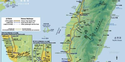 Taiwán ferroviaria administración mapa da ruta