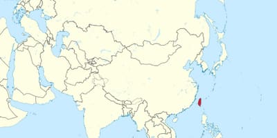 Taiwán mapa en asia