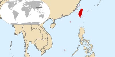 Taiwán país no mapa do mundo