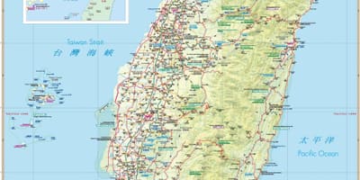 Mapa de Taiwán atraccións turísticas