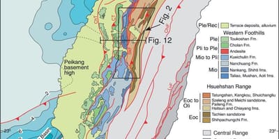 Mapa de Taiwán xeolóxica