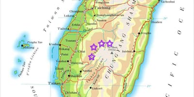 Mapa de Taiwán montañas
